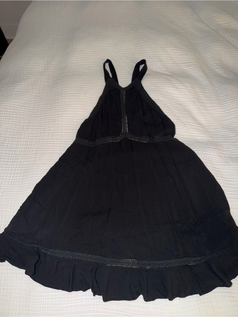 Free People Black Lace-Trim Halter Top